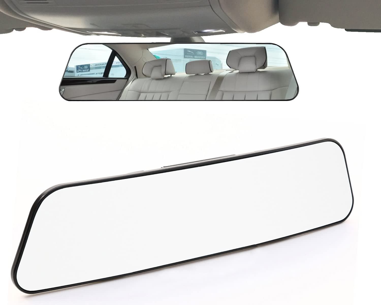 Rear View Mirror, 11.8 Panoramic Clip-On Wide Angle Rearview Mirror to Reduce Blind Spot Effectively for Car SUV Trucks – Convex, Car Interior, Clear