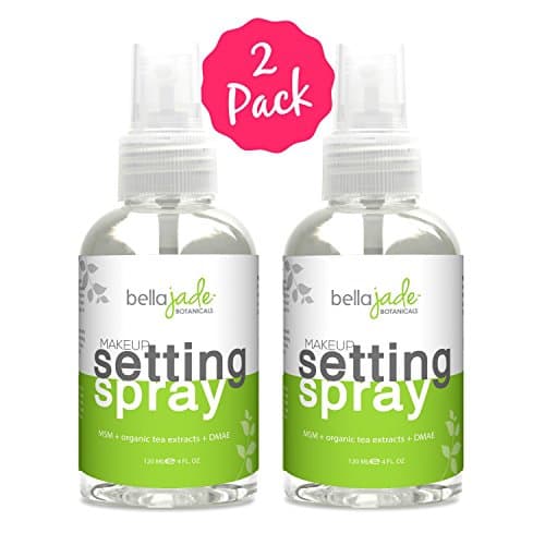 Makeup Setting Spray with Organic Green Tea, MSM and DMAE - A Must for Your Natural Anti Aging Skincare Routine - large 4 ounce bottle (2-Pack)