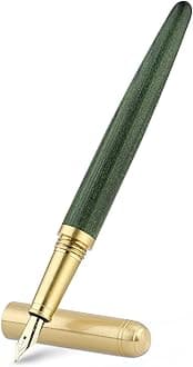 cobee Wooden Fountain Pens - Handcrafted Vintage Luxury Pen, 0.5mm Fine Point, Smooth Writing for Journaling & Calligraphy, Green