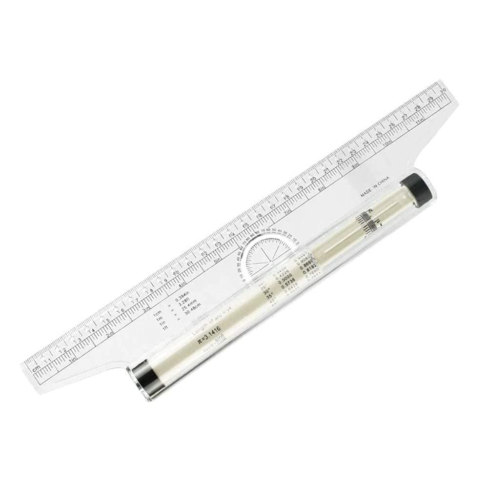 12 Inch Measuring Rolling Ruler Multi-Purpose Rolling Scale Draw Ruler Drawing Parallel Rolling Ruler Universal Foot Angle Rulers for Parallel Vertical Line Geometry Designer Architect