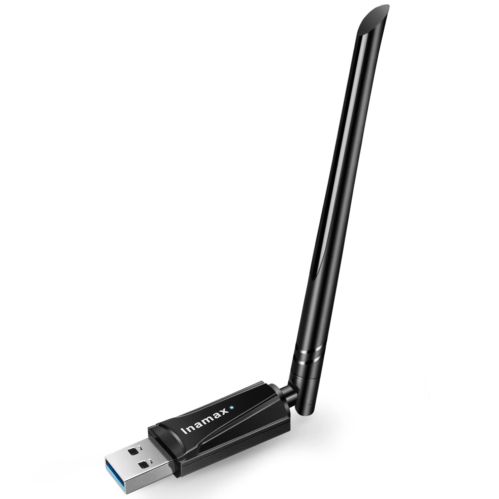 WiFi Adapter for Desktop PC – Inamax AC1300 Wireless Network Adapter for Laptop with Dual Band 5GHz High Gain 5dBi Antenna, Supports Windows 11, 10, 8.1, 8, 7, and XP, Mac OS 10.9-10.15