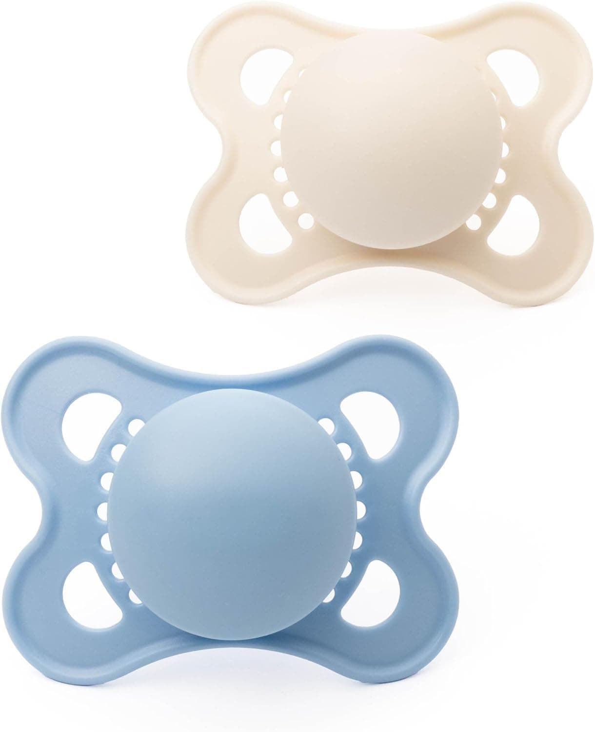Original Soothers | 0-6 Months | 2 Pack | Comes in Dummy Steriliser Case | Sustainable Materials | Baby Accessories for Newborn | Blue/Cream (Various Designs)