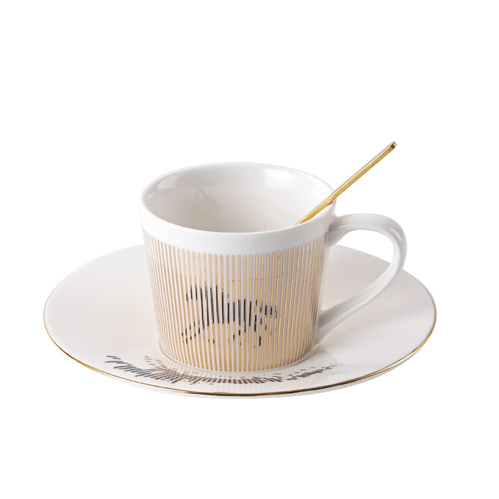 Mirror Cups and Saucers (Horse), Mirror Reflection coffee mug, Reflection Coffee Cup, Tea Cups and Saucers Sets for Women Wedding Party Afternoon Tea