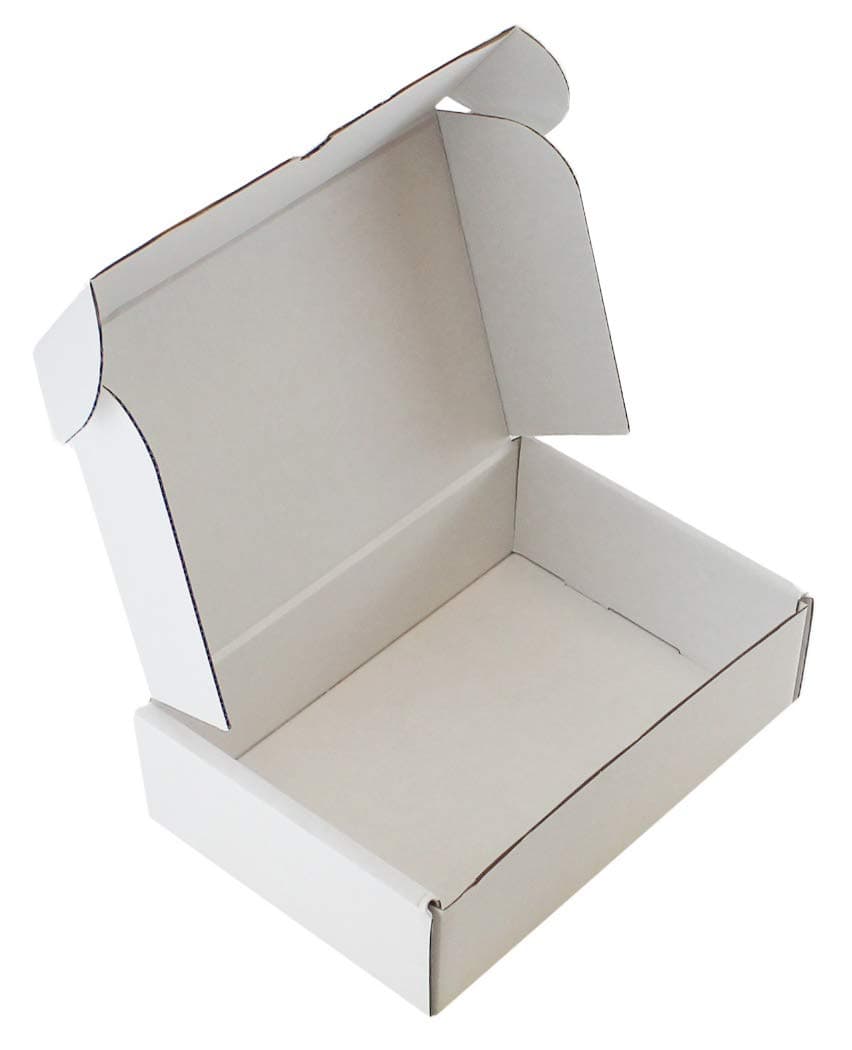 WHITE OR BROWN SHIPPING CARDBOARD BOXES POSTAL MAILING GIFT PACKET SMALL PARCEL (10" x 7" x 3", WHITE, 10)