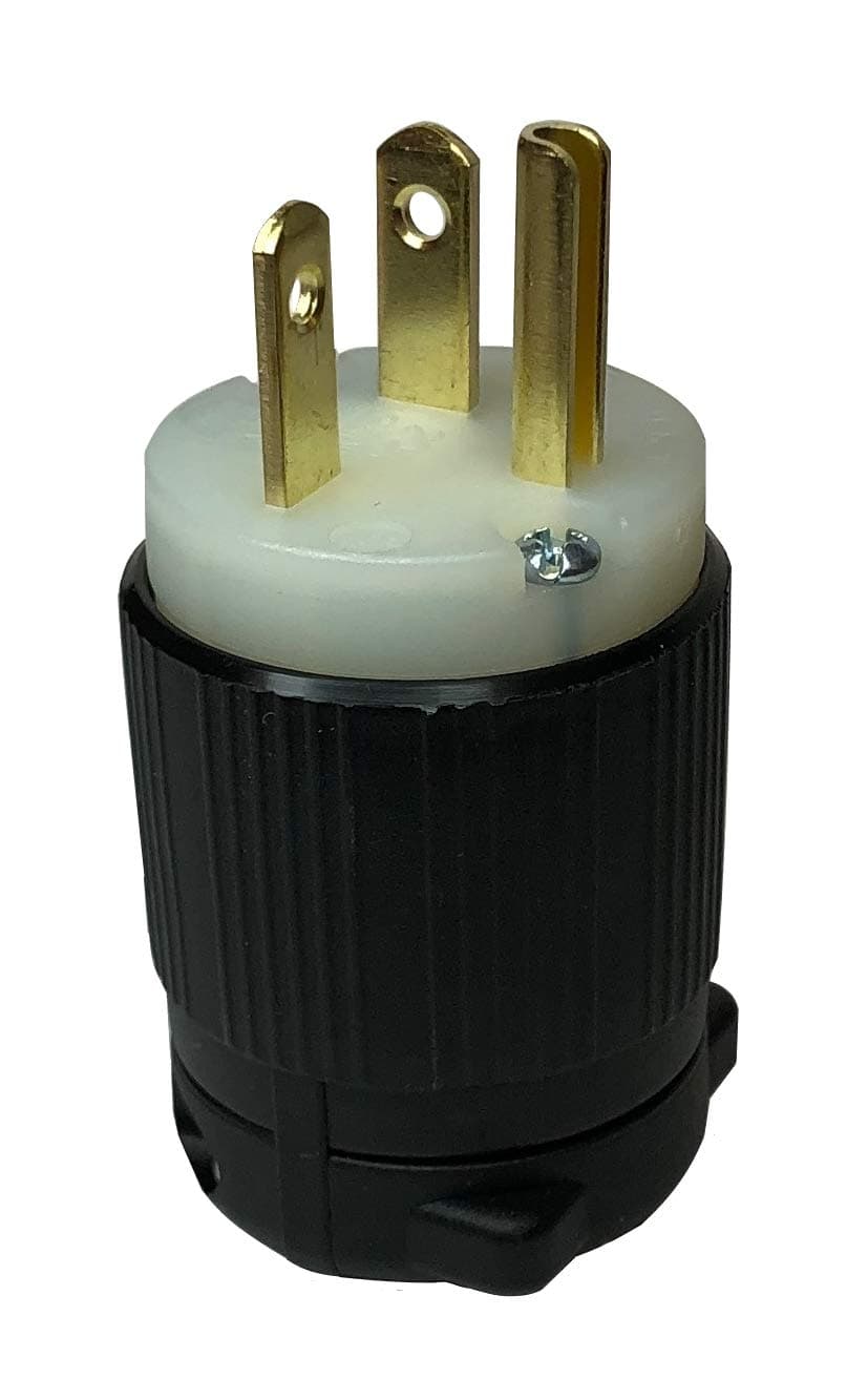 NEMA 6-20P Replacement Plug - Easy Assembly, Durable Nylon & Brass Construction, UL-C-UL Approved, Black, 20A, 3 Wire, 250V AC