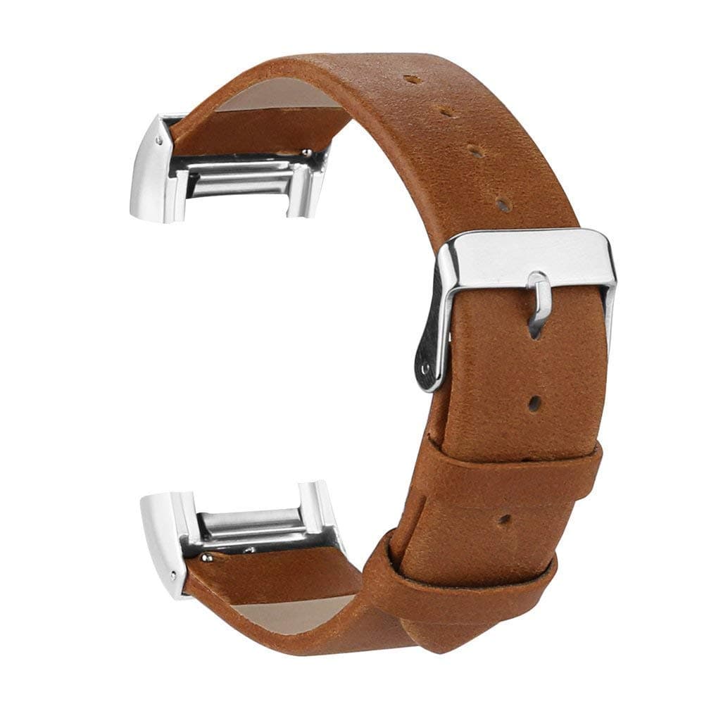 Goosehill Replacement Leather Strap Band Compatible for Fitbit Charge 2, Adjustable Replacement Sport Straps Fitness Wristband