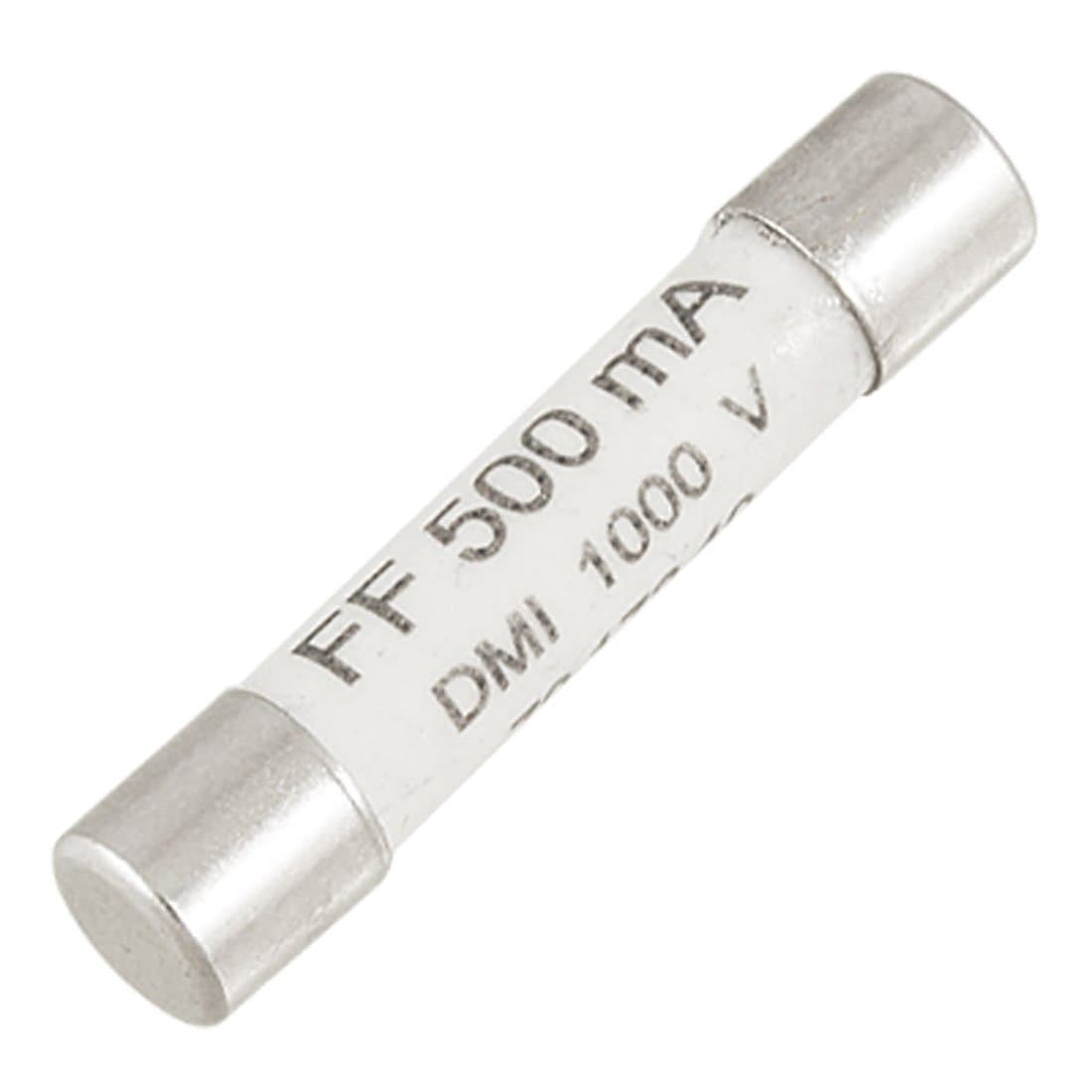 sourcing map 1000V 500mA 6.3 x 32mm White Ceramic Fuse for Multimeter