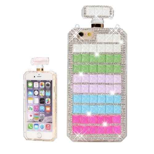 Generic Diamond Perfume Bottle Shape Plastic Case Chain Coverfor iPhone 6 & 6S D