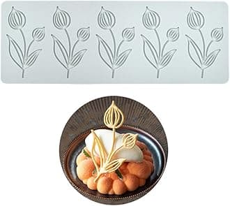 TUKE Tulip Flower Silicone Mold 3D Baking Fondant Lace Pad Cake Silicone Mold Cake Fondant Clay Molds Tulip_10.48 x 3.52 x 0.12 inches BH0957