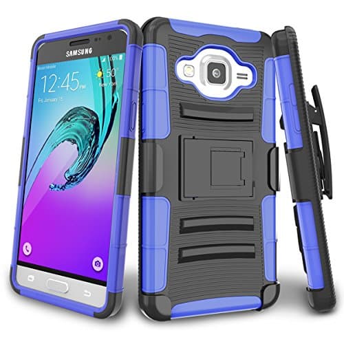 Galaxy J3 Case,Galaxy Sol Case,J3 V Case,TILL(TM) Shock Absorbing Rugged Holster Locking Belt Swivel Clip Defender Heavy…