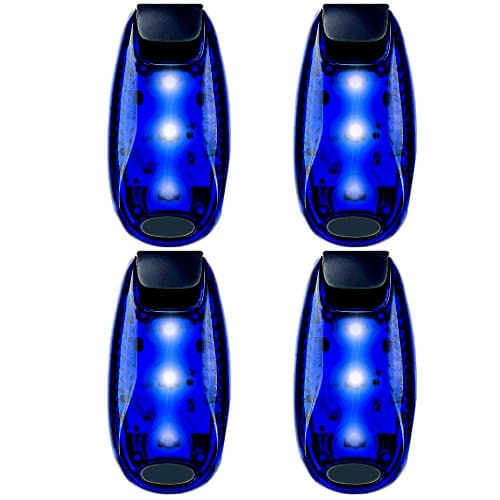 4-Pack LED Safety Light Strobe Lights for Daytime Running Walking Bicycle Bike Kids Child Woman Dog Pet Runner Best Flashing Warning Clip on Small Reflective Set Flash Walk Night High Visibility