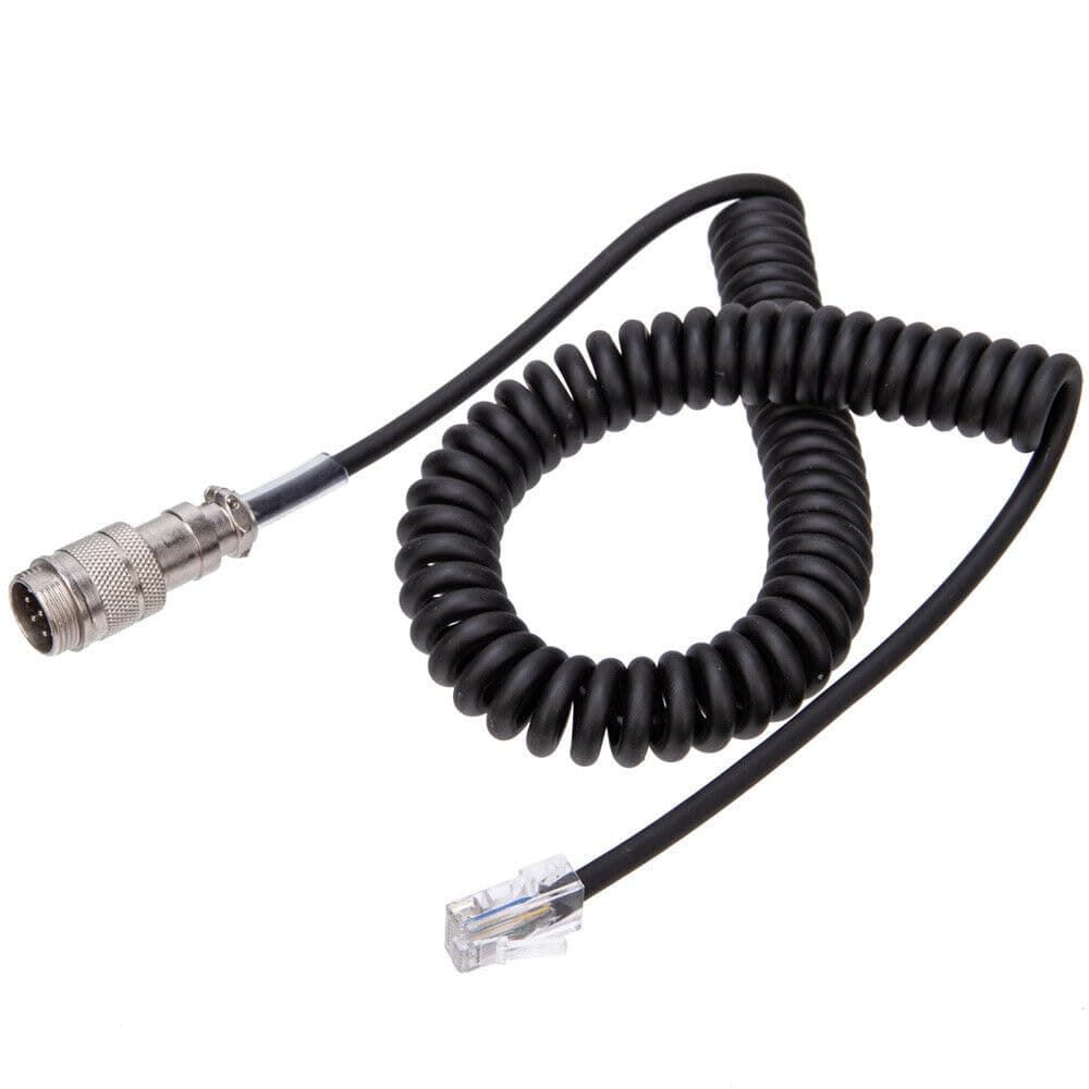 8 Pin Plug to RJ-45 Microphone Cable Adapter 1.8M Durable Coiled Cable Compatible with Yaesu FT-450D FT-897D MD-100 MD-200