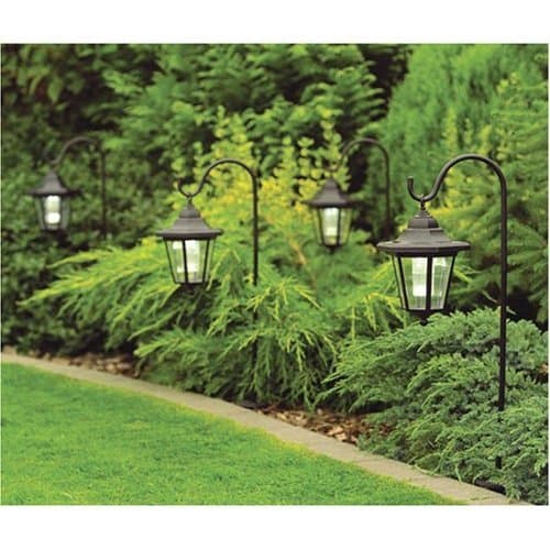 2 X Solar garden shepherd coach light lanterns with hooks
