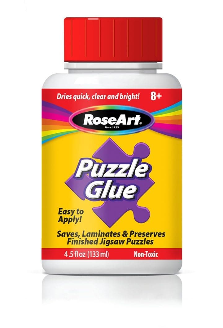 LPF Jigsaw Puzzle Glue with Applicator! Saves, Laminates & Preserves Finished Jigsaw Puzzles! Easy to Apply, Dries Quick, Clear & Bright!