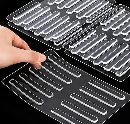 Ducki Self Adhesive Transparent Wall Protector Door Handle,Rubber Cushion Pad Home,Kitchen,Furniture,Cabinets,Anti-Collision Safety Sticker-10pc (10 PC Door Bumper Strip, Clear Door Bumper Strip)