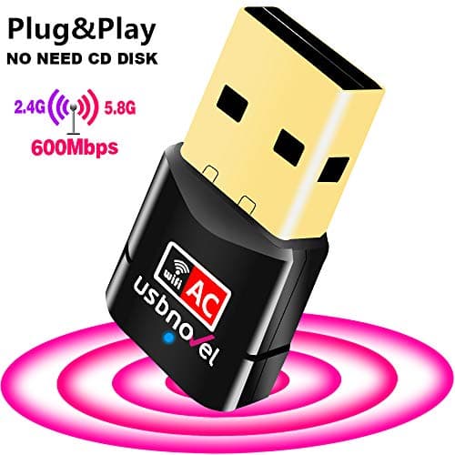 USB WiFi Adapter-600Mbps Wireless Network Adapter,WiFi Dongle for PC/Desktop/Laptop(Upgraded,No CD Disk Needed), Dual Band 2.4G/5G,Support Windows 10/8/8.1/7/Vista/XP/2000,Mac OS 10.6-10.13.