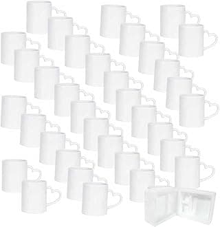 CRUMANCY 36pcs Ceramic Coffee Cup, 11Oz Coffee Mug Set, White Ceramic Cups Bulk Mugs for Tea Latte Hot Cocoa