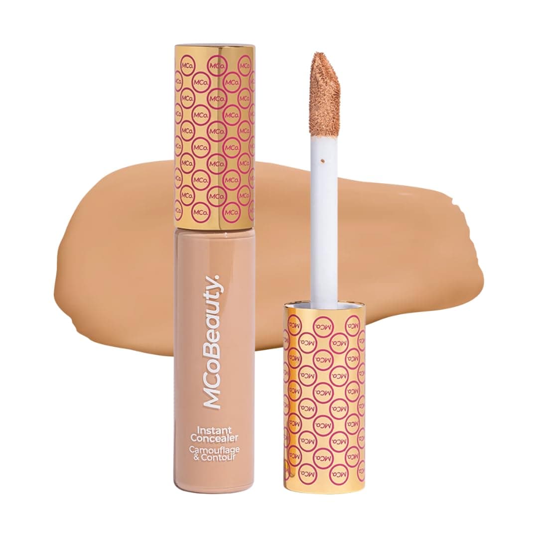 MCoBeauty Instant Concealer Camouflage and Contour Medium Beige - Full Coverage Cream Concealer for Dark Circles Blemishes - Brightening Highlighting Contouring Face Makeup - Cruelty Free Vegan - 1