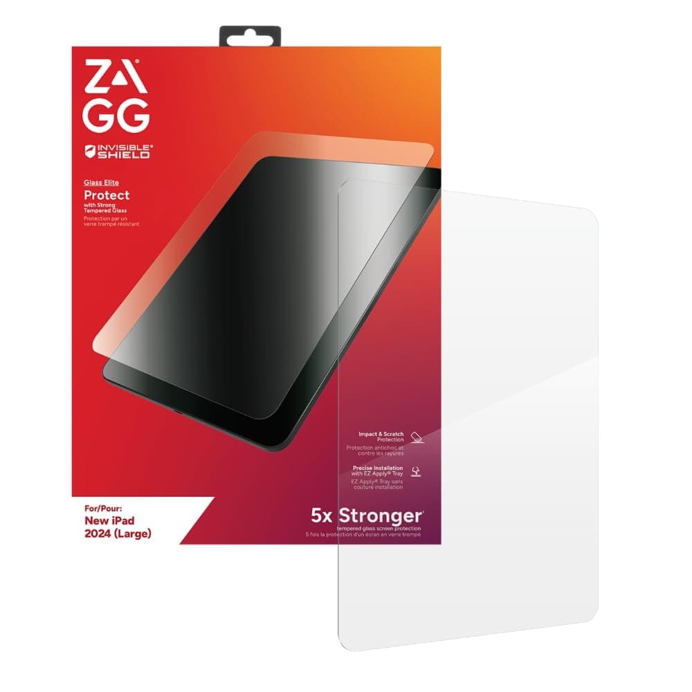 ZAGGGlass Elite iPad Air 13" (M2) Screen Protector - Tempered Aluminosilicate, 5X Stronger, Smudge-Free, Eco-Friendly, Easy Apply