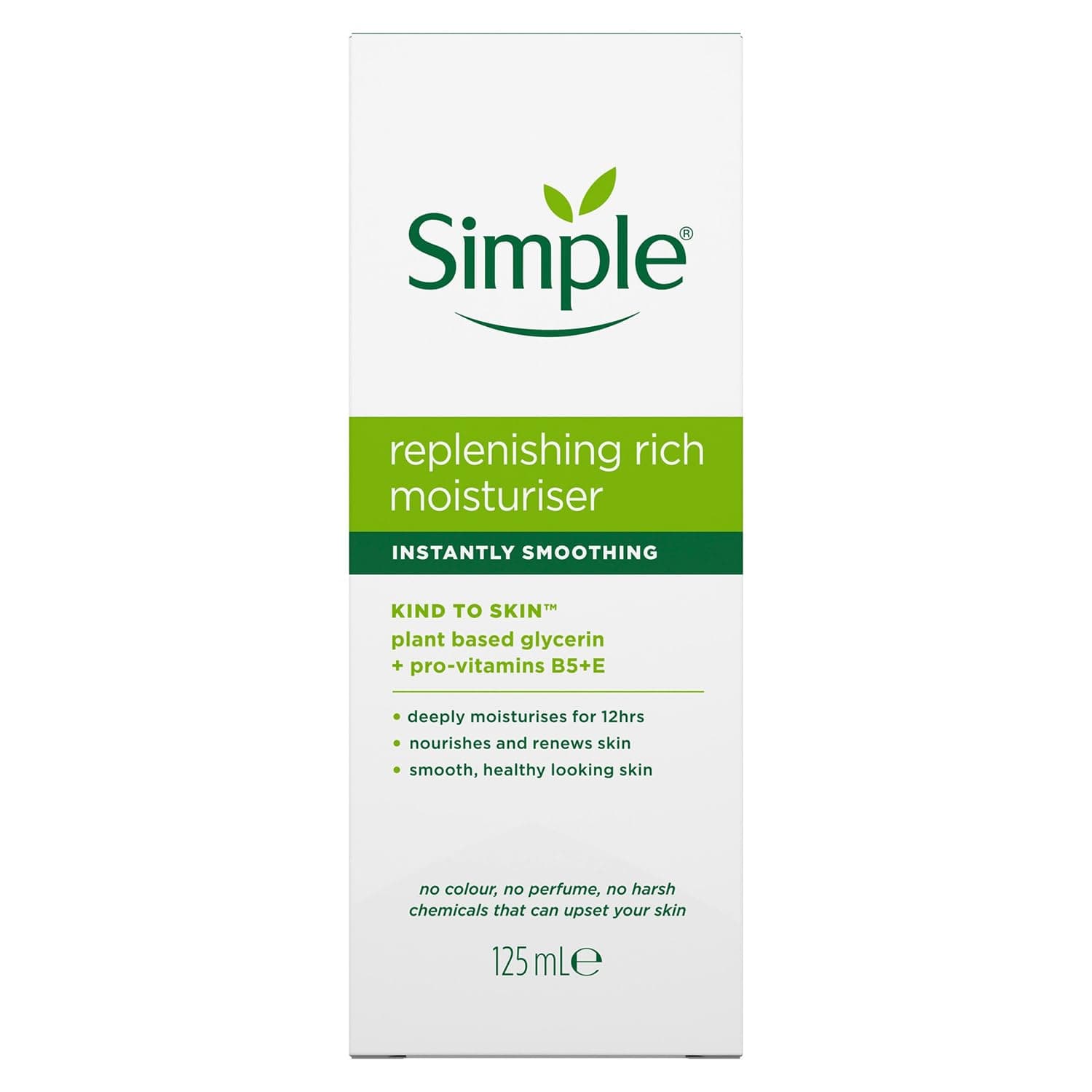 Simple Replenishing Rich Lotion Moisturiser with Pro-Vitamins B5 + E for Nourished, Healthier-Looking Skin 125 ml