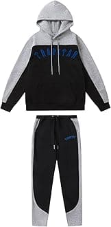 YOUPO Embroidered Trapstar Tracksuit for Men and Women, Unisex Trapstar Shooters Suit, 2 Piece Sports Jogging Set Autumn Winter, Fleece Hooded Sweatshirt and Pants (Color : 8837 blue, Size : Large)