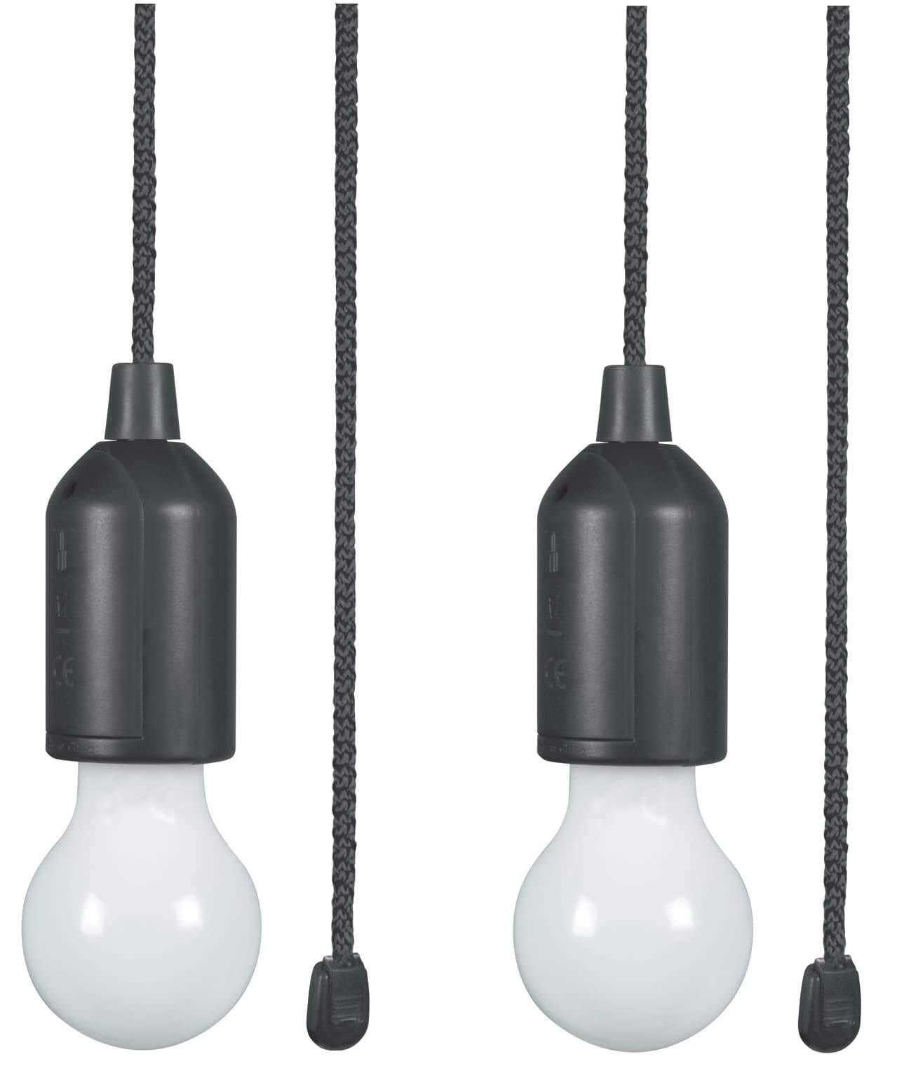 LYTT 410.385 - x 2 LED Pull Cord Hanging Lights Portable for Garages Sheds Tents, Lofts-Twin Pack