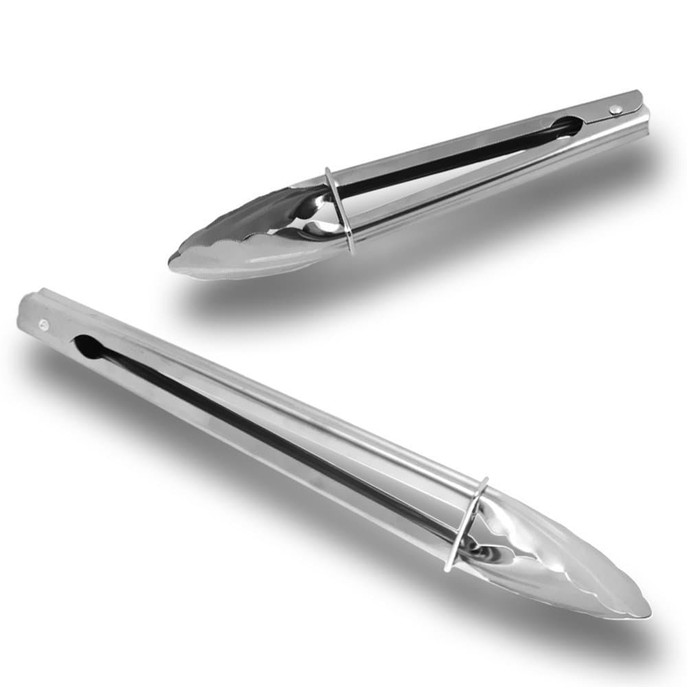 DM Multipurpose Stainless Steel Locking Tong Set, 1-Pack (Set of 2) Kitchen Food Cooking Tongs Serving Tong/Barbecue BBQ Grilling