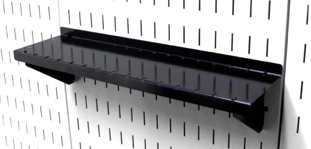Wall Control Shelf 4in Deep Pegboard Shelf Assembly Pegboard and Slotted Tool Board - Black
