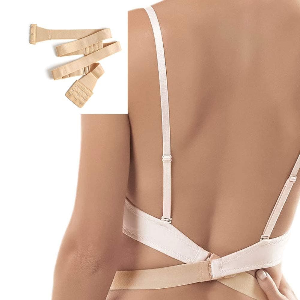 JUST BEHAVIOR Low Back Bra Converter Adjustable Strap Extender Backless Bra Strap Converter for Backless Dress