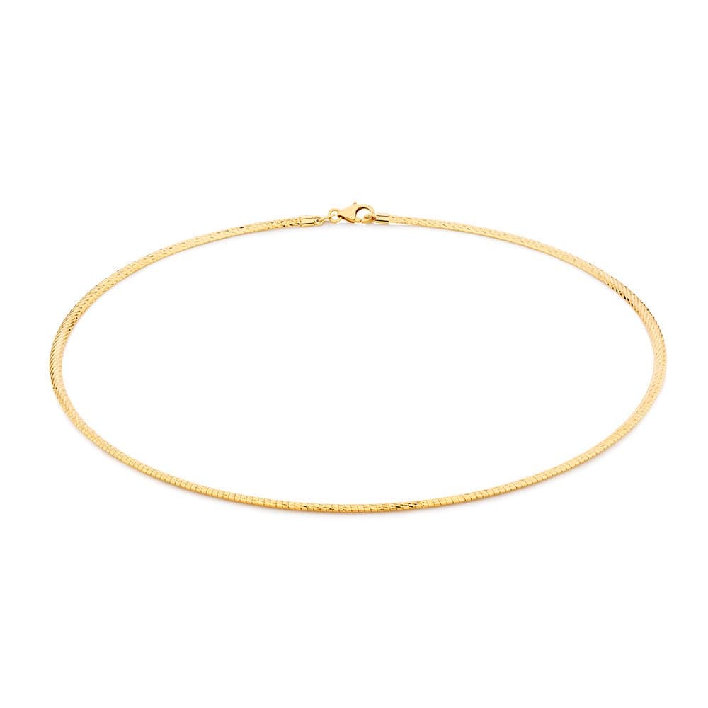 2mm 18K gold plated on solid sterling silver 925 Italian Omega chain necklace chocker with lobster claw clasp - 12 14 16 18 20 22 24"