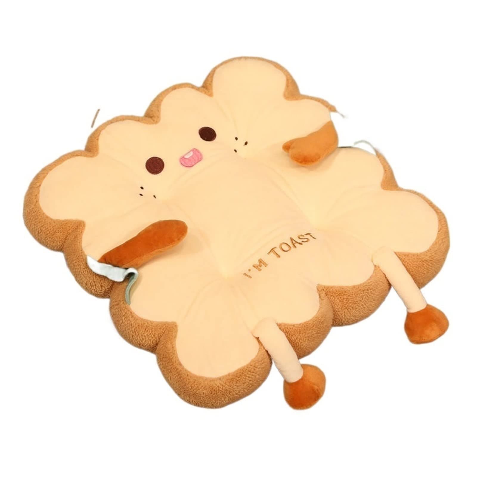 38cm Simulation Bread Toast Cushion Stuffed Memory Foam Sliced Bread Food Pillow Sofa Chair Decor Birthday Seat Cushion (Color : Dai Meng, Size : 38x38x10cm)