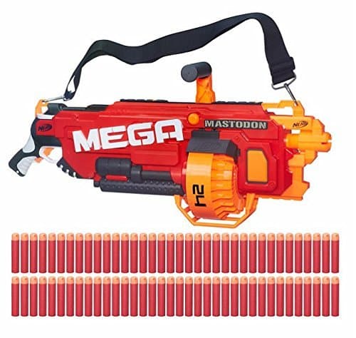 Nerf N-Strike MEGA Mastodon Blaster with 24 dart drum and 72 MEGA Whistler Darts 100 ft Shooting Distance