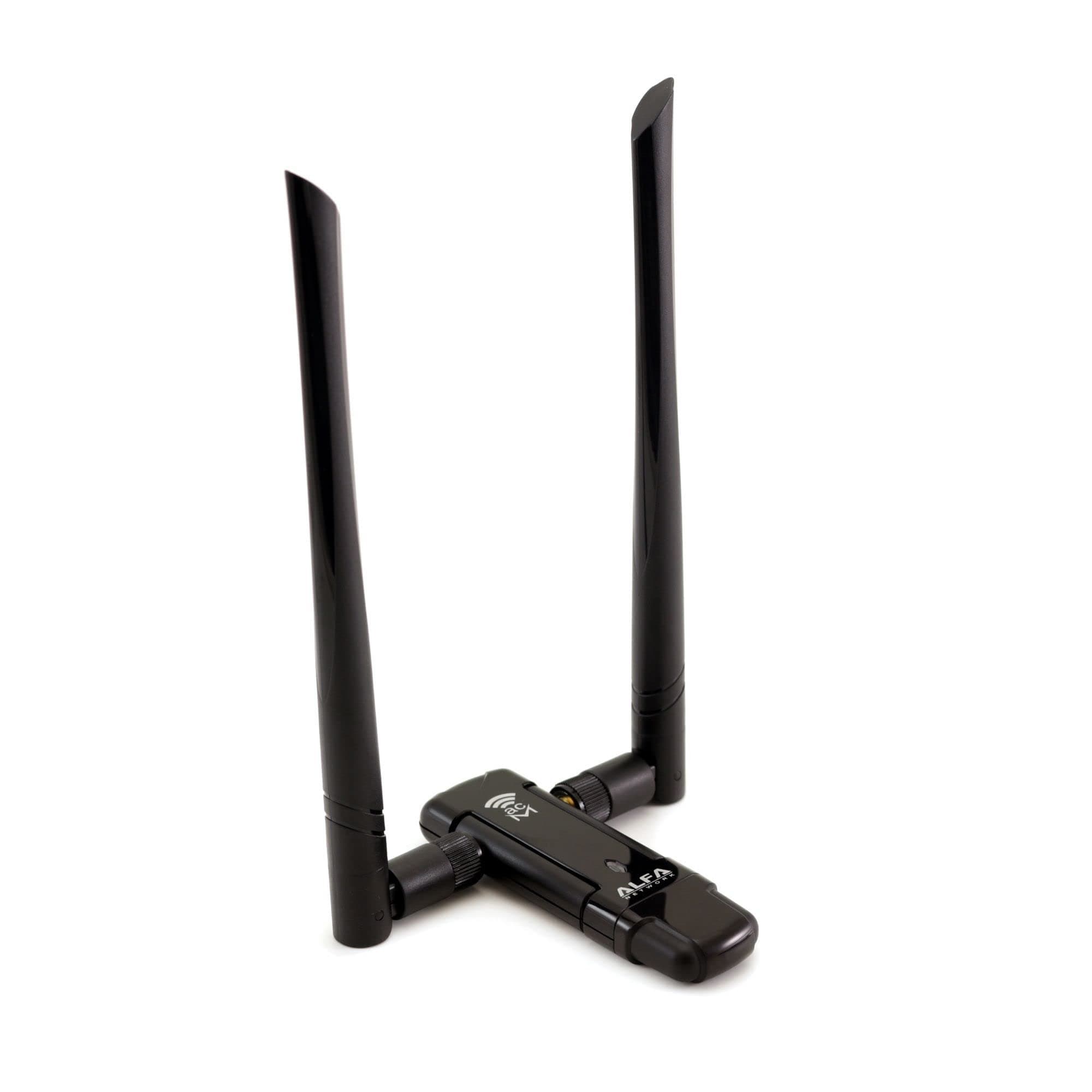 Long-Range Dual-Band AC1200 Wireless USB 3.0 Wi-Fi Adapter w/2x 5dBi External Antennas - 2.4GHz 300Mbps / 5Ghz 867Mbps - 802.11ac & A, B, G, N