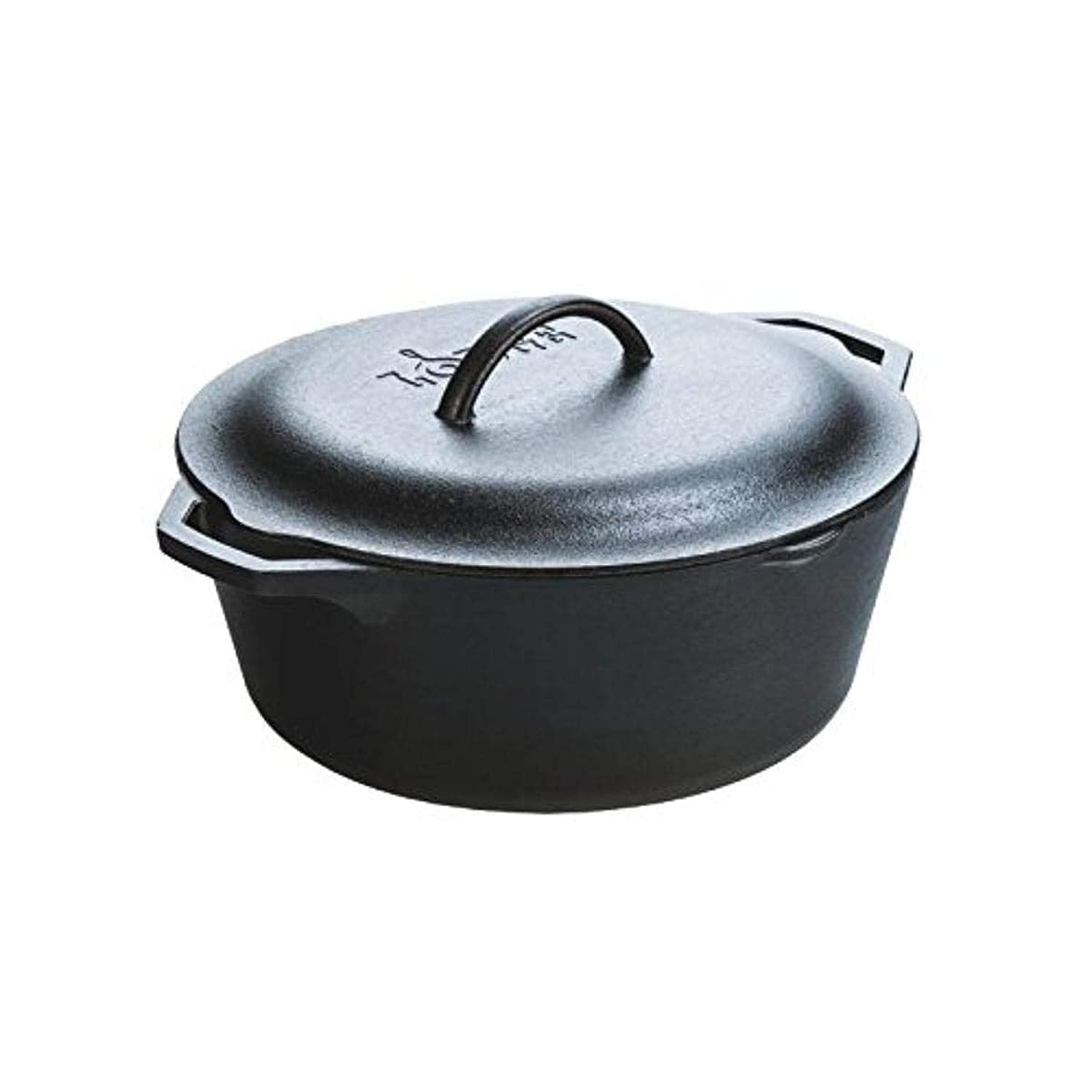 Lodge Cast Iron Dutch Oven - Loop Handle Cooking Vessel - Even Heat Retention - Oven-Safe, Versatile Pot - 7 Quart