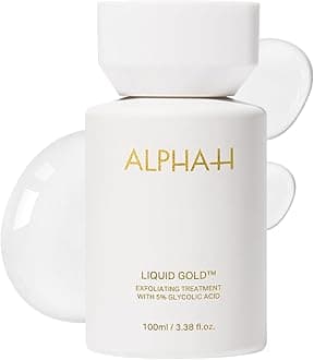 - Alpha-H Liquid Gold Exfoliating Treatment 5% Glycolic Acid 100ml - Brighten, Even Tone, Smooth Texture, Reduce Appearance of Fine Lines - At-Home Skin Renewal for All Skin Types