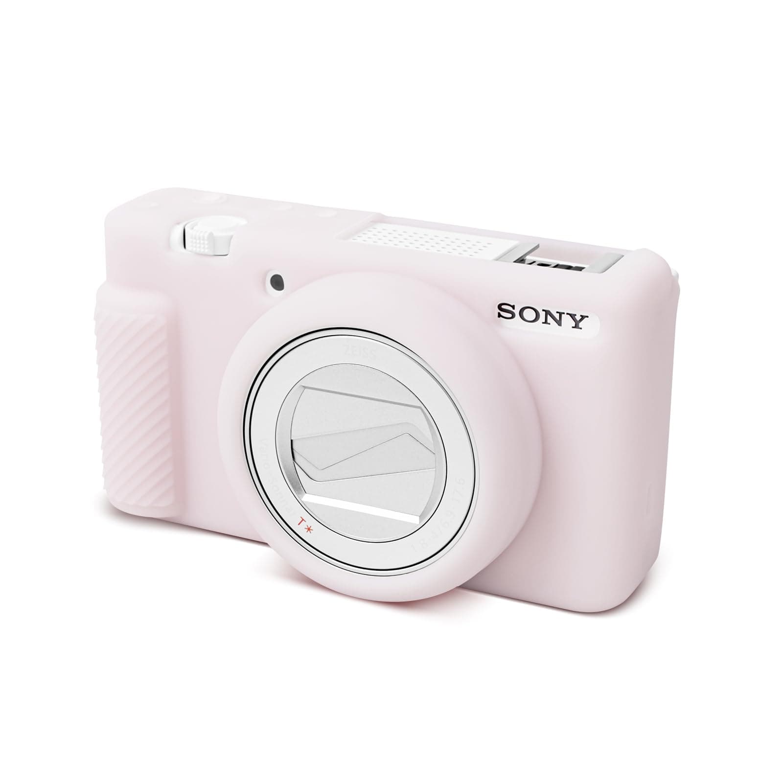 Rieibi ZV-1F Soft Silicone Protective Case for Sony ZV1F/ZV-1M2/ZV-1 Mark II Vlog Camera (NOT for ZV1) - Lightweight, Pink White