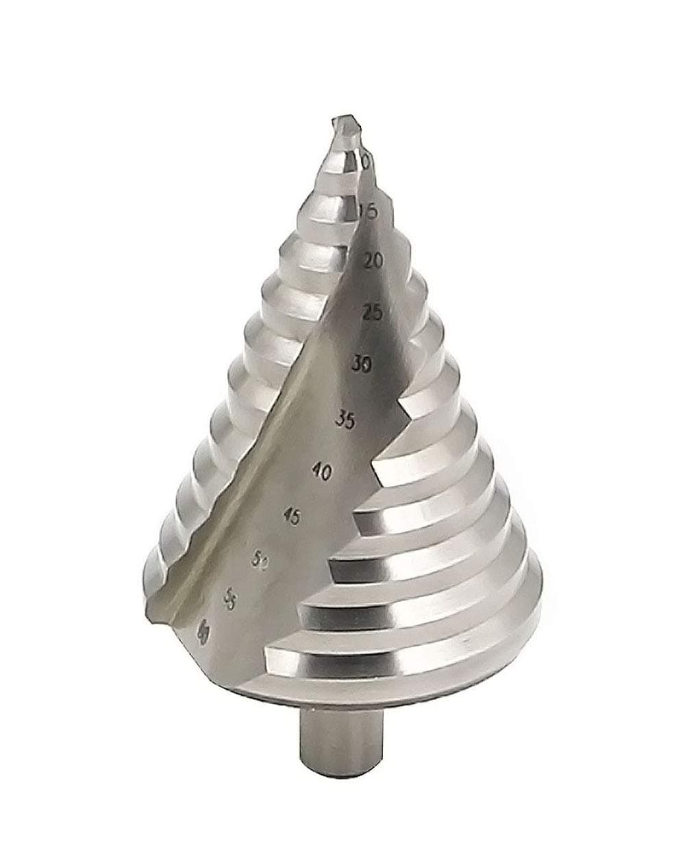 Mengshen Forstner 6-60mm Step Drill Bits Spiral Groove 12 Steps Sizes, Large HSS Cobalt Cone Drilling Tool Hole Cutting, Enlarge, Metal Sheet, PVC Sheet Woodworking, Triangle Handle
