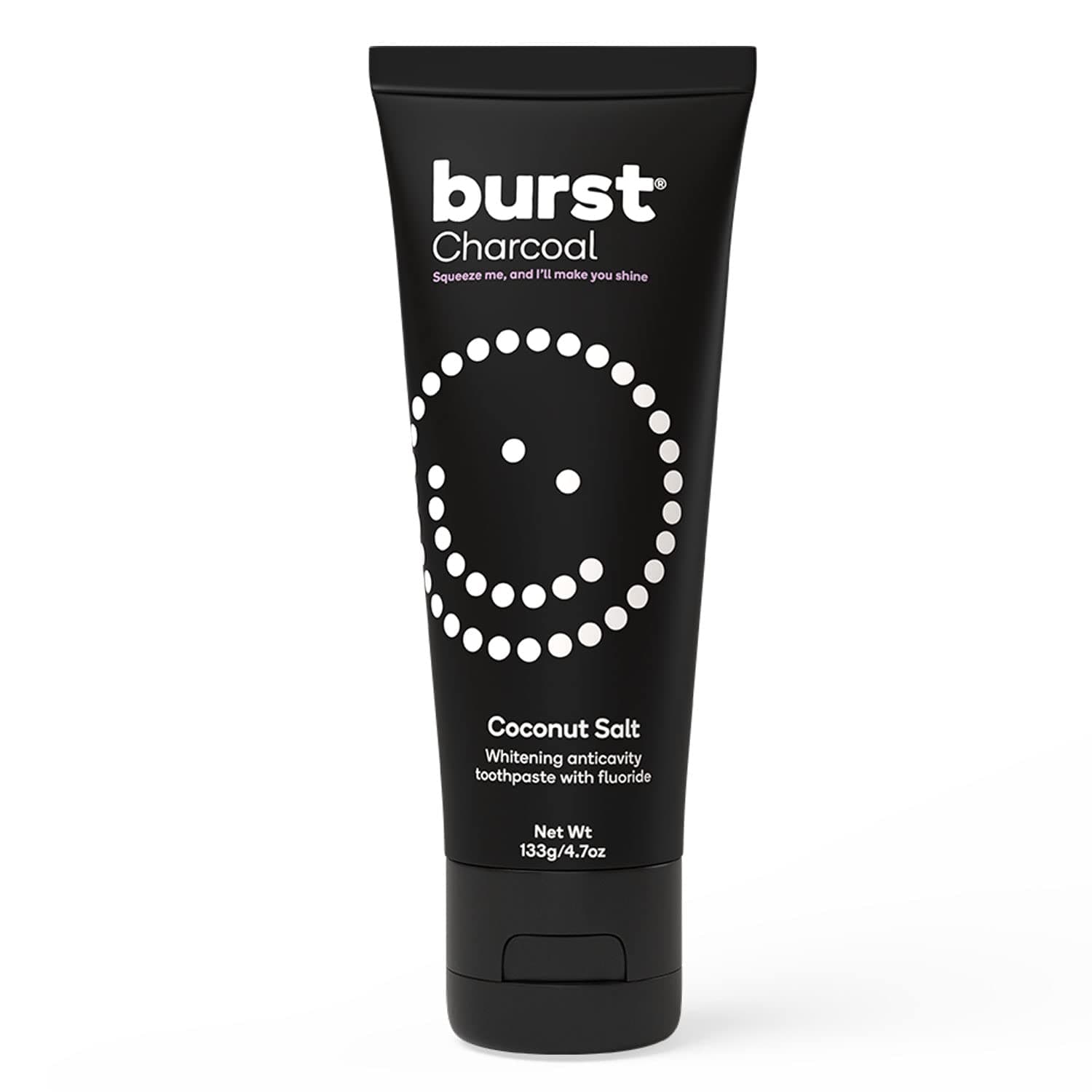BURST Charcoal Whitening Toothpaste for Adults (4.7oz) | for Sensitive Teeth with Cavity Fighting Fluoride & Xylitol |Vegan | Gluten & SLS Free | Coconut Salt