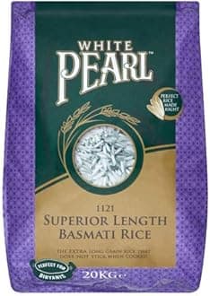 White Pearl 1121 Superior Length Basmati Rice - 20kg