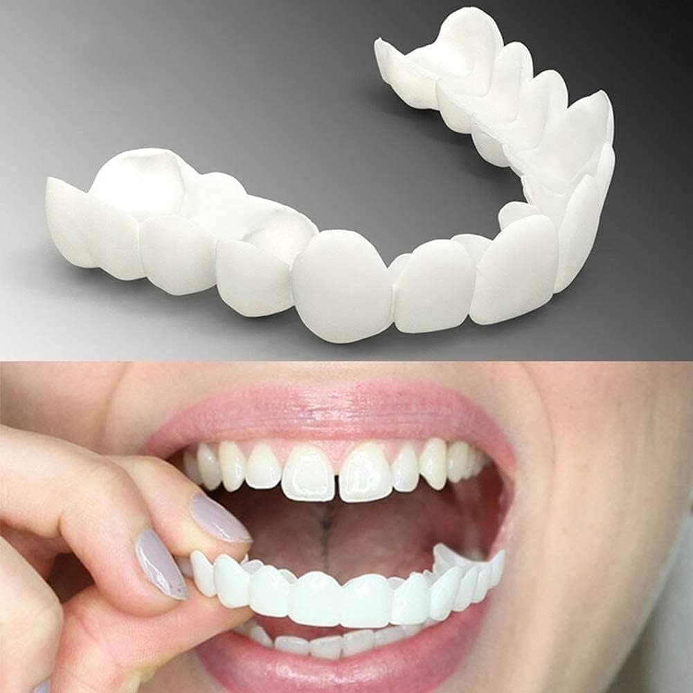 GiuralTeeth Veneers, Snap in Braces Instant Perfect Smile Temporary Replacement Tooth Kit, DIY Temporary Fake Teeth for Snap on Instant & Confidence Smile
