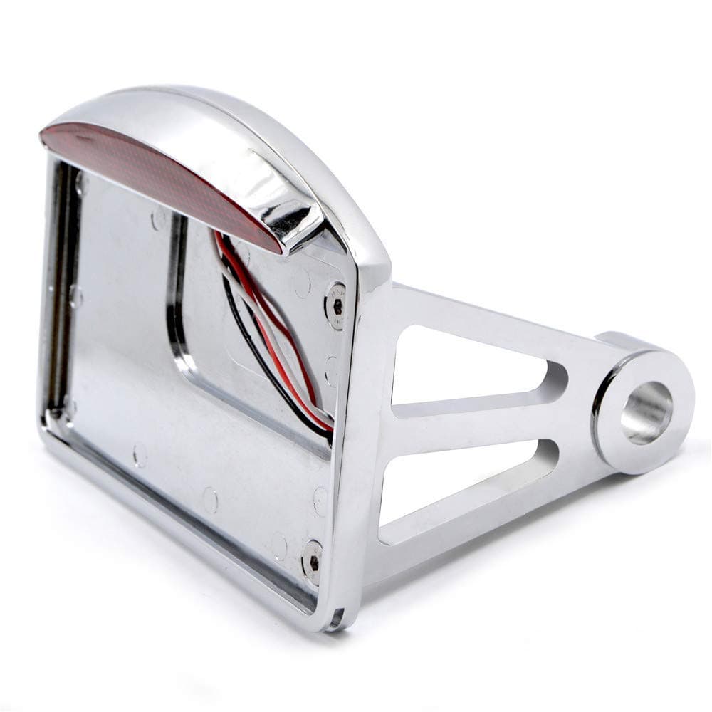 BJ Global Chrome Plate Motorcycle Side Mount Tail Light Axle Chopper License Plate Bracket For Harley Davidson