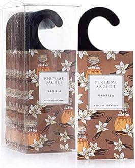 ROSE COTTAGE Large 12 Packs Vanilla Hanging Closet Air Freshener Scented Sachets Long Lasting Smell Goods