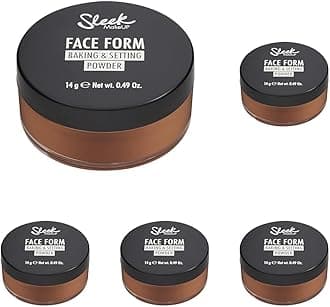 Sleek MakeUP Face Form Baking & Setting Powder, Loose Setting Powder to Lock in Your MakeUP, Lightweight Formula, Deep 14g (Pack of 5)