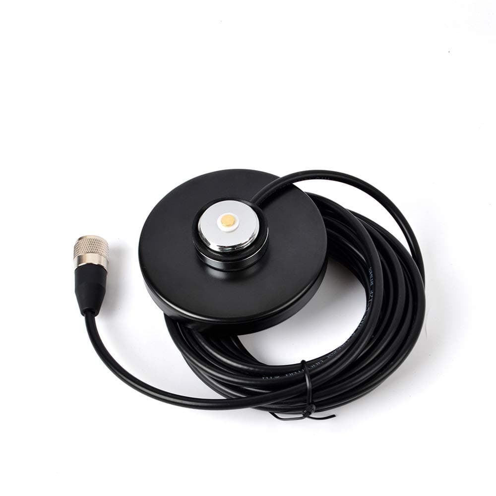 TWAYRDIO NMO Antenna Magnet Mount 3.5'' Mobile Antenna Base with PL-259 Connector 16ft RG58 Coaxial Cable for CB HF VHF UHF FM Mobile Transceiver and Radio