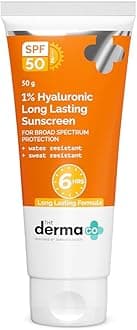 1% Hyaluronic Long Lasting Sunscreen Spf 50 Pa++++ With Hyaluronic Acid & Vitamin E For Broad Spectrum Protection- 50 G, All Skin Types |6 Hrs. Sun Protection|Water & Sweat Resistant