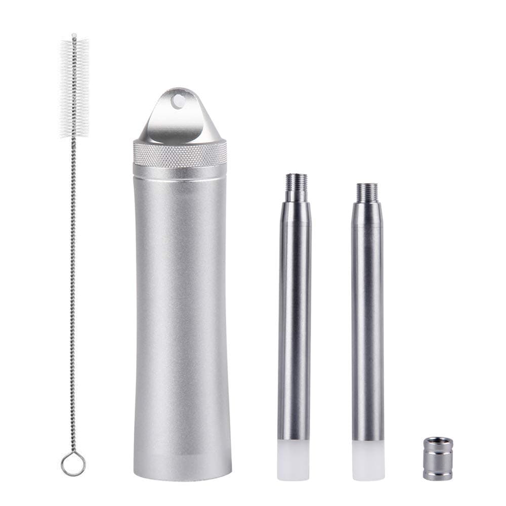 Collapsible Straw, ONUEMP Folding Drinking Straw with Hard Case Cleaning Brush, Reusable Stainless Straw with Keychain, Perfect for Travel, Home, Office Or Gift