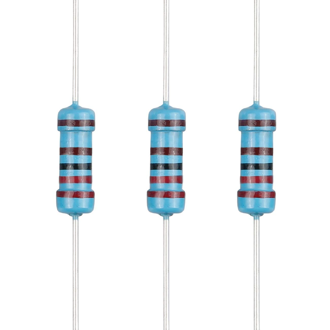100pcs 2.2K ohm Resistor 1/2w (0.5Watt) ±1% Tolerance Metal Film Fixed Resistor, Multiple Values of Resistance Optional