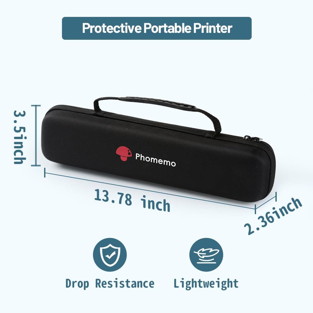 Phomemo M08F A4 Printer Bag, Portable Bag Compatible with M08F, P831, PJ762/PJ763MFi, MT800/MT800Q Portable Thermal Printer(Black Box Only)