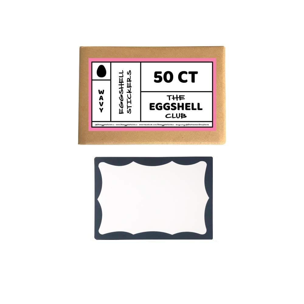 Black Wavy | Premium Eggshell Sticker Blanks | 50 Pack | Sun-Proof UV Ink | Weather Resistant | Quick & Easy Peel | Different Designs Available