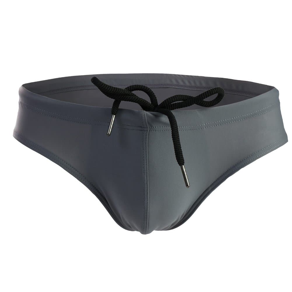 Summer CodeMens Solid Swim Briefs Drawstring Bikini Sport Swimsuit